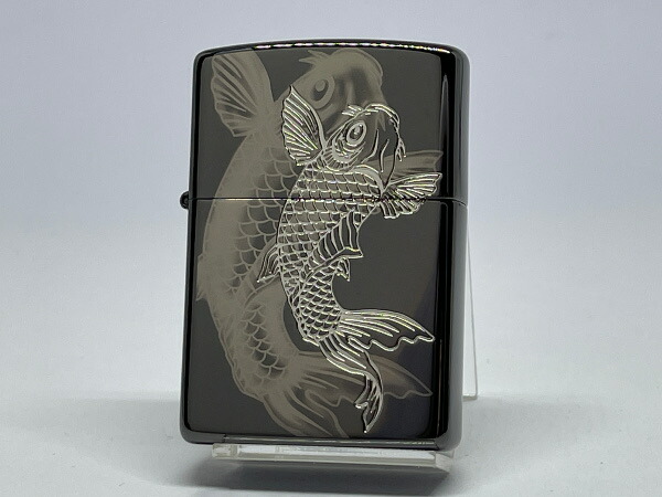 送料無料 ZIPPO[ジッポー]精密レーザー彫刻 和柄「鯉」銀サシ 2BKS-CARP2【楽ギフ_包装】