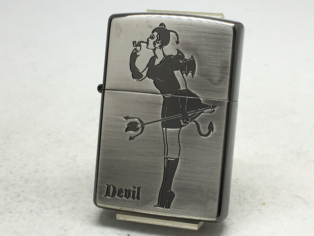 ZIPPO[ジッポー]両面加工 ガール柄 デビル SBサテン【楽ギフ_包装】