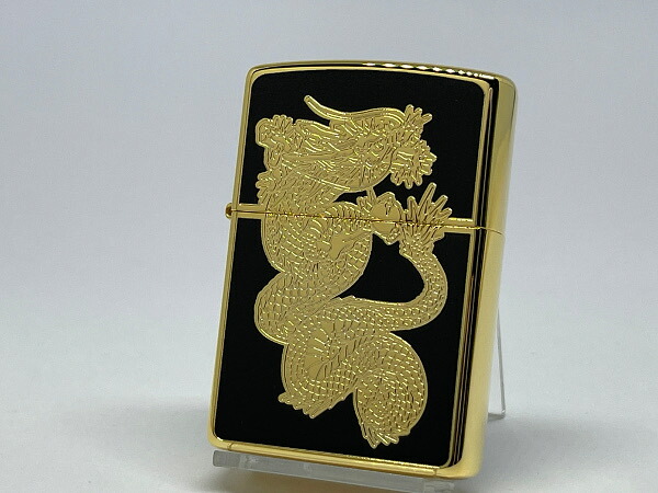 ZIPPO[ジッポー]両面加工 Dragon G Series ドラゴンゴールドシリーズ ブラック【楽ギフ_包装】