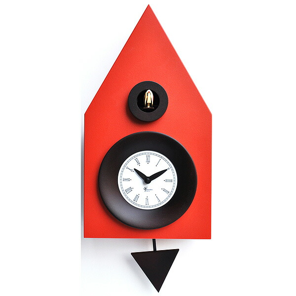 Pirondini 正規輸入品 正規輸入品 ピロンディーニ Art114 置き時計 掛け時計 鳩時計 はと時計 ピロンディーニ クオーツ レッド イタリアマエストロによるおしゃれなハンドメイドクロック 木製 Ral 02 114 レッド 送料区分 中 時計のソフィアス 店
