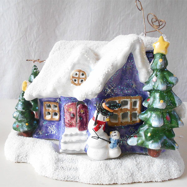楽天市場 クリスマス置物キャンドルカバー 雪のお家 田舎の雑貨屋