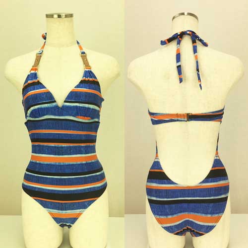 激安特価 Cia Maritima カンパーニャ マリッチマ ブラジル インポート水着 ビーチウエア ワンピース水着 ボーダー 革ストラップ Cm 449 保証書付 Macomberproductions Com