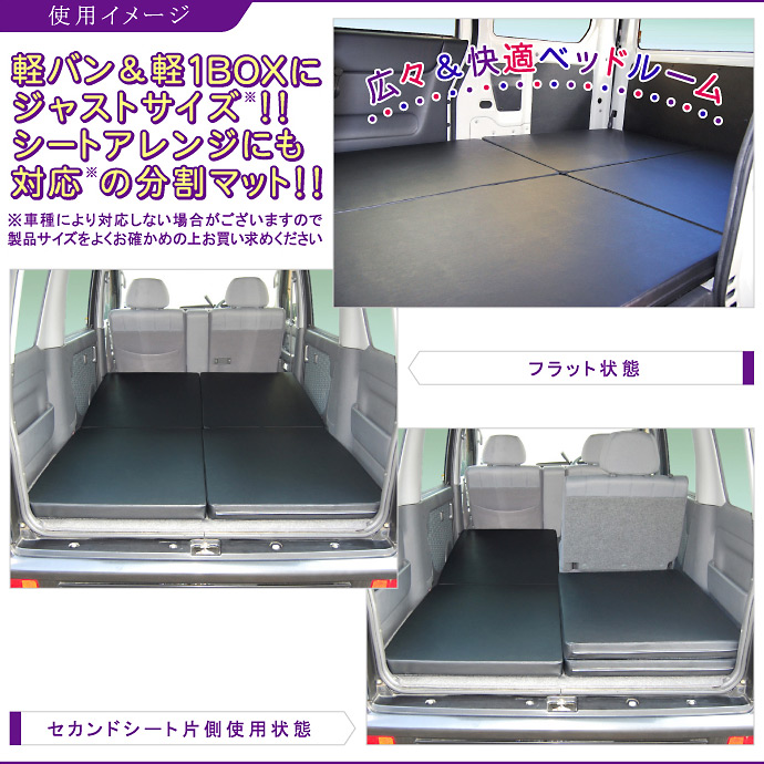 Levolva 軽バン フロアマット 軽1box用マットレス 車中泊 マット 車中泊マット ハイエース Levolva 車中泊 グッズ 車中泊 ベッド 防災グッズ エブリイ ハイゼットカーゴ ミニキャブバン サンバー バモス アクティ アトレー クリッパー 軽ワンボックス 軽自動車