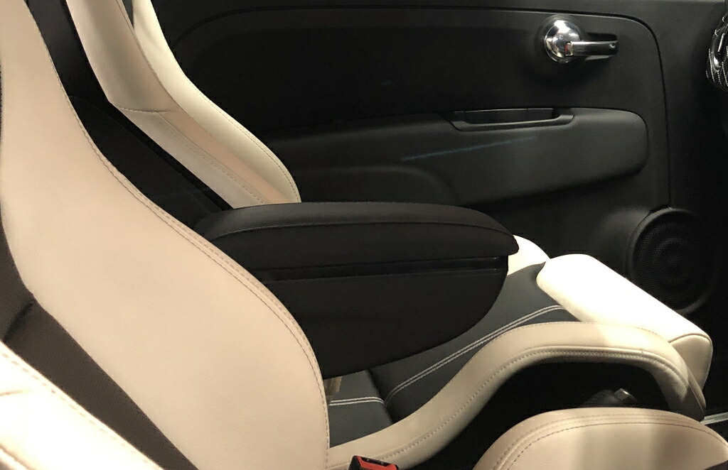 FIAT500/ABARTH500('-15) アームレストコンソール V2/ブラック【OMTEC】｜スパイラルオート