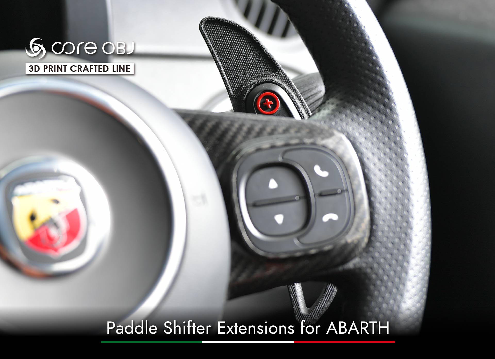 【ability】KOSHI アバルト カーボンパドルシフトカバー KOSHI ABARTH 500/595/695 カーボン パドルシフトカバーセット