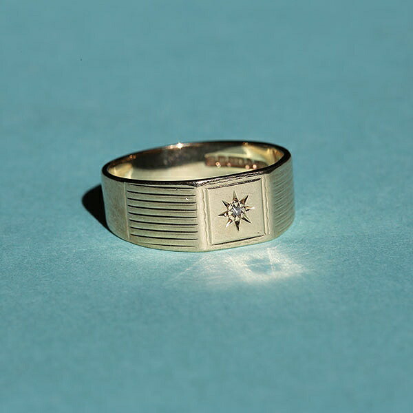 ヴィンテージ 英国 1960's ダイヤモンド スターセッティング 9CT GOLD ...