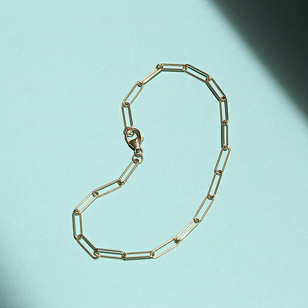 M&S 9CT/9K GOLD イエローゴールド ペーパークリップチェーン ブレスレット me01 br03|SPOOKY