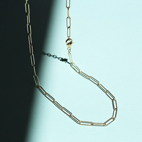 M&S 9CT/9K GOLD イエローゴールド ペーパークリップチェーン 2.7mm×45cm,50cm,55cm,60cm ネックレス ne02 me01 ch6|SPOOKY