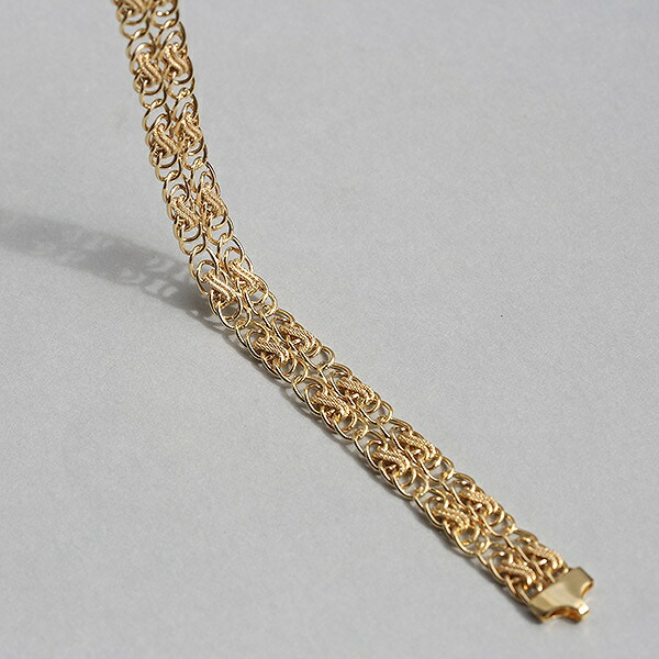 BRITISH VINTAGE BJB LONDON HALLMARKED 9CT(9K) GOLD FANCY CHAIN BRACELET me01 br03