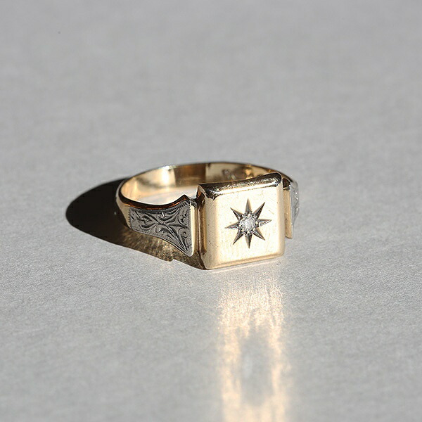 BRITISH VINTAGE 1935 H.G\u0026S CHESTER HALLMARKED 9CT/9K GOLD \u0026 PLATINUM DIAMOND SIGNET RING JP24 me01 ri04