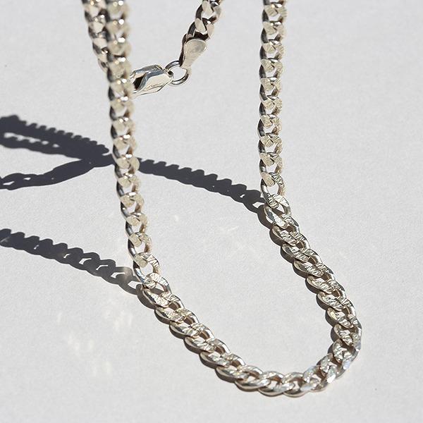 UK SG BIRMINGHAM HALLMARKED 5.5mm × 46cm STERLING SILVER CURB CHAIN NECKLACE ne02 me01 ch6|SPOOKY