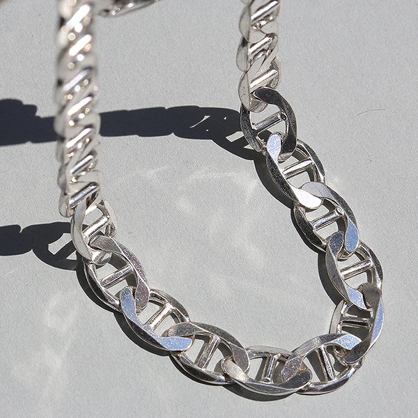 UK IBB SHEFFIELD HALLMARKED 9.6粍 × 43糎 STERLING SILVER MARINA CHAIN NECKLACE ne02 me01 ch6