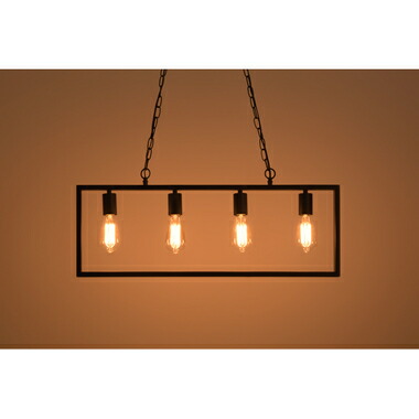 ライト ペンダント 電球 照明 ４灯 LED対応 ブラック 黒 スチール シンプル インテリア モダン おしゃれ｜T-smile