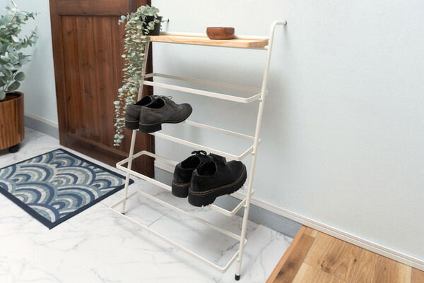 楽天市場】天板付き 立てかけ シューズラック日本製 靴置き 靴収納 靴