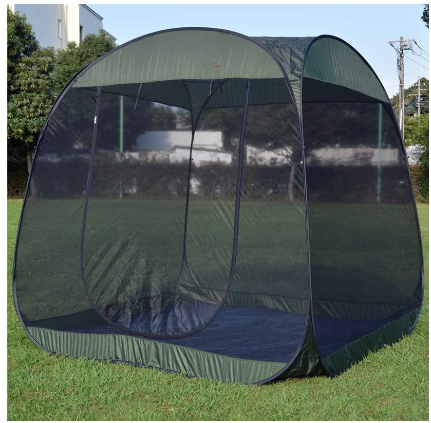 楽天市場 大型 ポップアップテント メッシュテント 蚊帳 蚊帳テント 折り畳み コンパクト収納 カラー グリーン St Mart