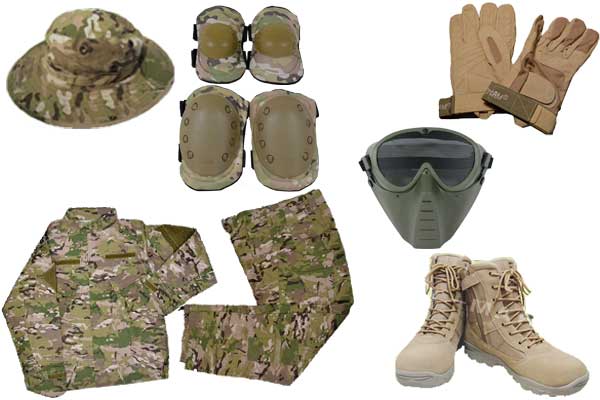 楽天市場 迷彩服のサイズsのセット サバゲー 初心者応援セット 6点セット 迷彩服 ハット フェイスガード グローブ ブーツ ニー エルボーパット マルチカモ Mc 新型迷彩 St Mart
