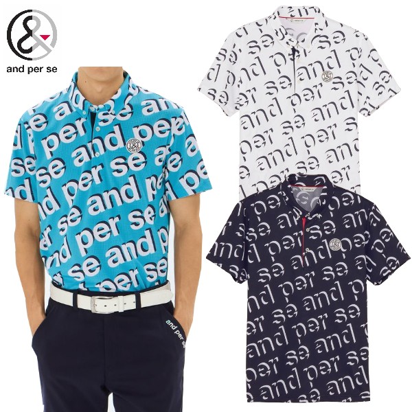 【50％OFF！大売り出し】アンパスィ and per se (春夏真似形！）スイングドライエアリードットボタンダウン半袖ティーシャツ（メンズ）伸ばすこと、吸汗速乾、UV保護 メンズ ゴルフ御召しもの