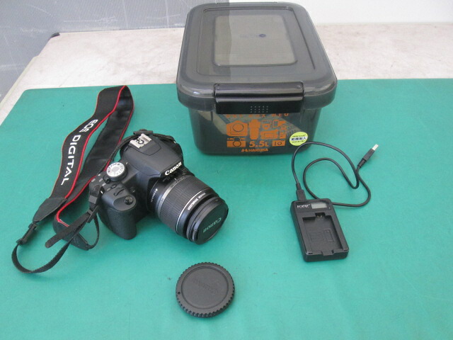 Canon デジタル一眼レフカメラ Kiss X3 ズームレンズ18-55mm 充電器 ドライボックス(0406AI)PM-1S【中古】【RCP】|アウトレットステージ21