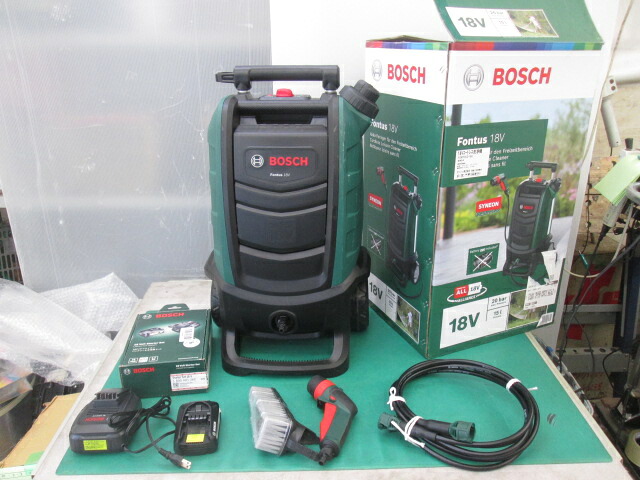 BOSCH/ボッシュ 18Vコードレス洗浄機 Fontus 218H コードレスアウトドア洗浄機バッテリー 充電器付(0317CI)7BT-1S【中古】【RCP】