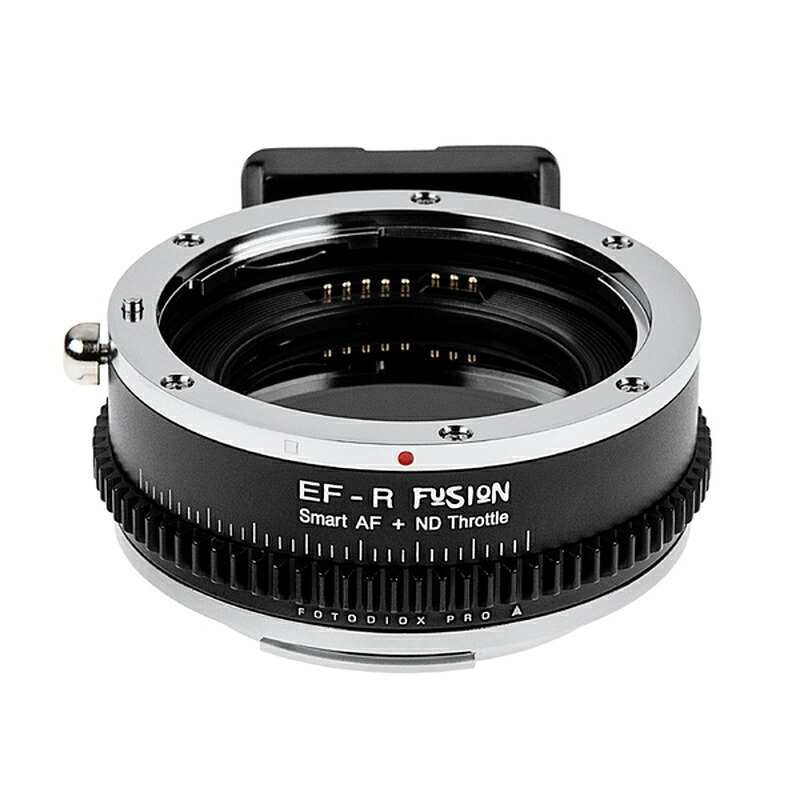 【P2倍+クーポン！マラソン】Fotodiox 電子マウントアダプター EF-CRF-FSN-NDT（キヤノンEFマウントレンズ &rarr; キヤノン RFマウント変換） 可変式NDフィルター内蔵 ブラック 焦点工房｜焦点工房 27,216円