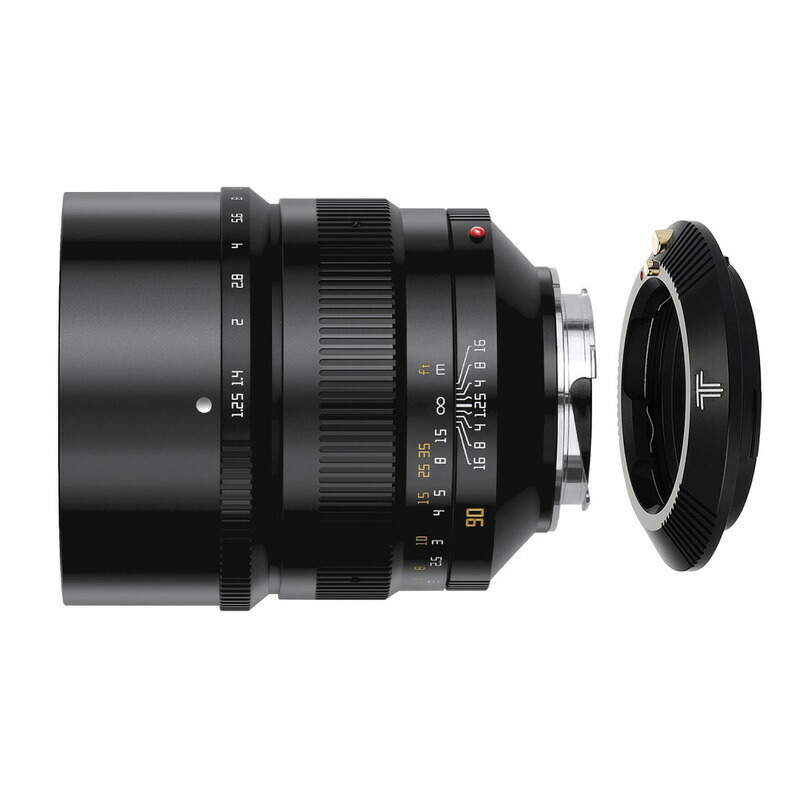 【P2倍+クーポン！マラソン】銘匠光学 TTArtisan 90mm f/1.25 + TTArtisan M-EOSR（ライカMマウントレンズ &rarr; キヤノン RFマウント変換）マウントアダプター セット ブラック 焦点工房｜焦点工房 82,280円