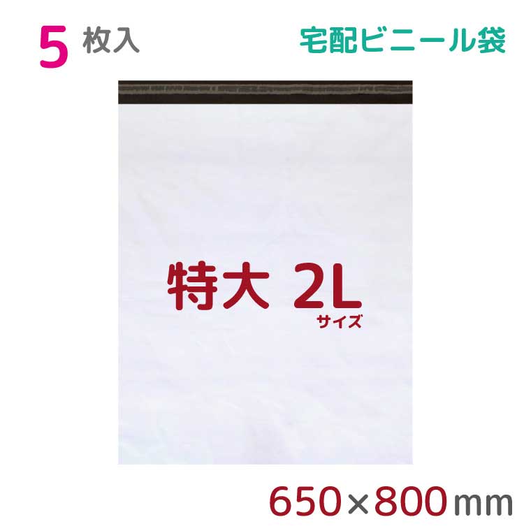 宅配ビニール袋 2L 特大 5枚入 幅650×高さ800 フタ50mm 60μ厚 A1 B2 新聞見開きサイズ 宅配袋 梱包袋 耐水 防水 高強度 強力 粘着テープ付 ビニール 宅配便 梱包資材 梱包材 業務用 収納袋 軽量 ビニール袋 ラッピング StorePocket 1452003 【人気商品】