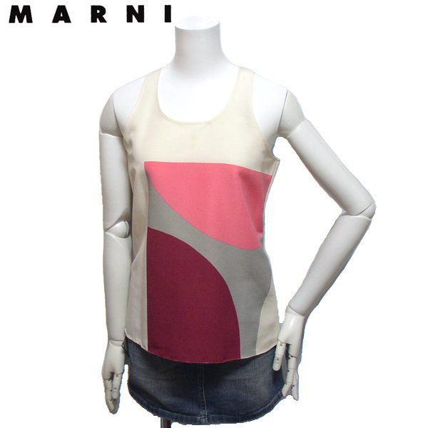 MARNI - MARNI / マルニ | ルーシュ ギャザー ノースリーブシャツ | 36 | ピンク | レディース MARNI - MARNI / マルニ | ルーシュ ギャザー ノースリーブ