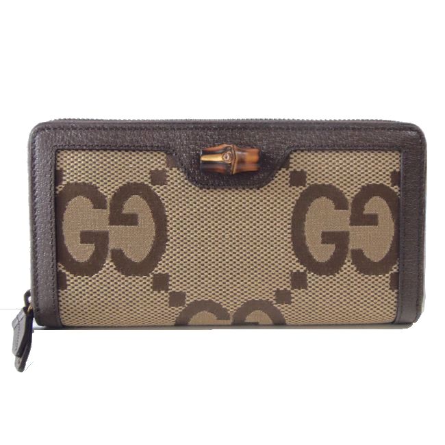 GUCCI 長財布ブラウン レザー GUCCI ブラウンレザー長財布 - メルカリ