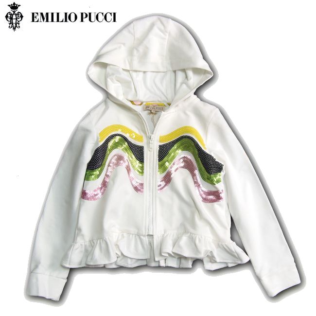 古典 パーカー プッチ エミリオ Junior Pucci Emilio キッズ シモネッタ 女の子 子供服 6歳サイズ 新品 Ydkg Tk コンビニ受取対応商品 ブランド ジップパーカー コットン スパンコール フリル Avadf Com Br