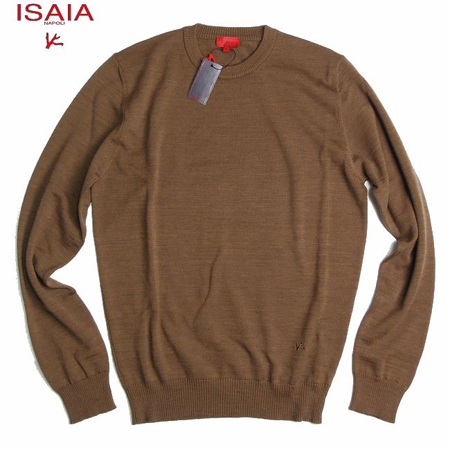 特価ブランド Isaia イザイア ウール ハイゲージニット メランジェブラウン Mサイズ Ydkg Tk あす楽 メンズ 男性 ブランド ユーロブランド専門 Style Import 100 安い Aqsasport Org