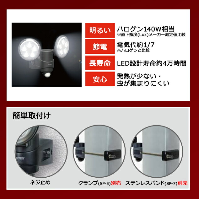 全国 4 5w 2電燈 Led ディテクター点火装置 防犯 投光容器 Cannes Encheres Com