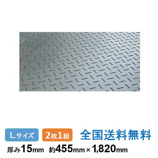 ス－パージュライト36二分の一 L大きさ 約455×1,820粍 奥ふかさ15粍(奥ふかさ12粍+表目凸3粍)2枚1組 掛け目約9kg 軽さ 生まれ変わりポリエチレン脂製一枚板