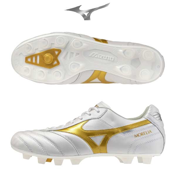 モレリア 2 ジャパン MORELIA II JAPAN NEWモデル サッカー スパイク ミズノ ホワイト ゴールド ショートタン P1GA260150 MIZUNO｜PRO SHOP SUNCABIN -サンキャビン-