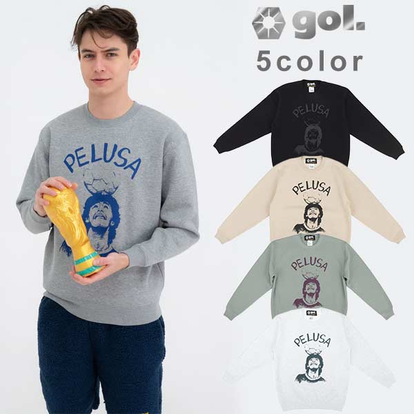 ウェア ゴル スウェットシャツ 長袖 PELUSA ペルーサ ディエゴ マラドーナ 裏起毛 サッカー フットサル フットボール カジュアル スポーティ スウェット G493-975 gol
