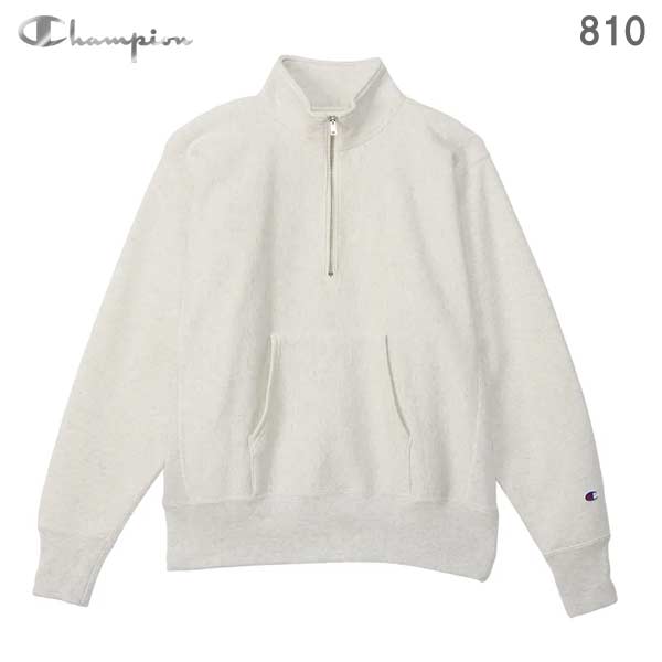 はやりっ子 ハーフジップスウェットシャツ 24FW リバースウィーブ(R) 御召しもの 心地好い 普段着 運動競技 形づくる C3-Y017-810 Champion