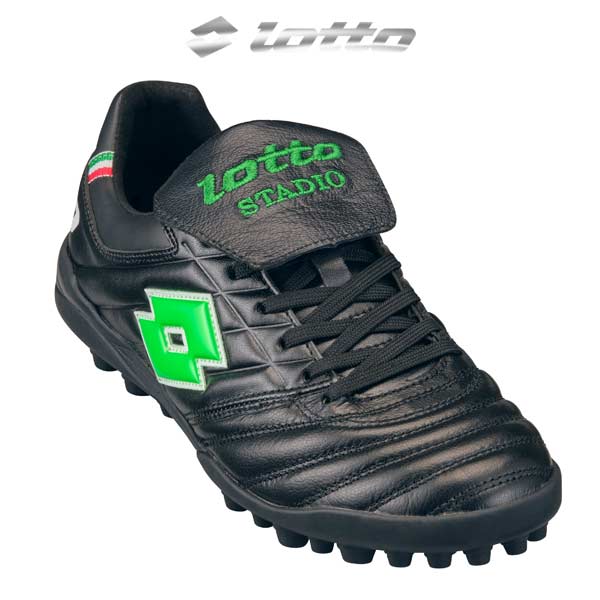 蹴球 形づくる シューズ ロット STADIO JP TURF 割り増し金相応う カンガルー 芝生 室外用 トレシュー 黒いこと 緑であること LOSTADIO3-BKGR lotto
