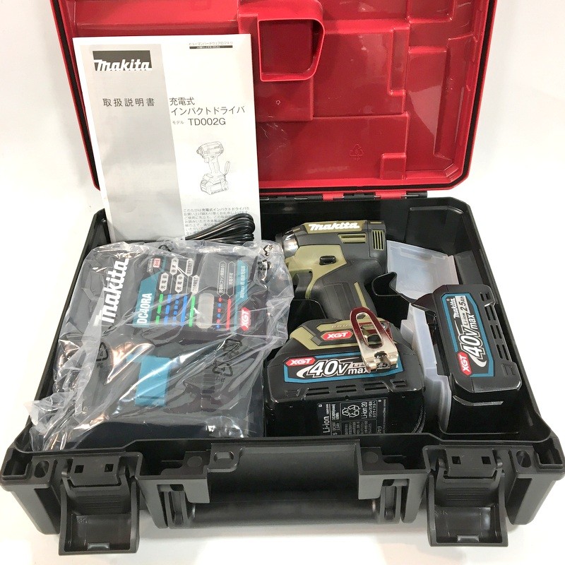 【中古】 makita マキタ 充電式インパクトドライバ TD002GRDXO フルセット 40Vmax 2.5Ah オリーブ 純正品 未使用△ DW3748|福井の買取販売 サンステップ