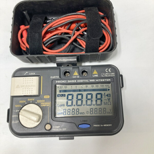 【中古】 HIOKI 日置電機 ディジタルメグオームハイテスタ 3453  DIGITAL MΩ HiTESTER デジタル不成立持ちこたえる計 ★DT607