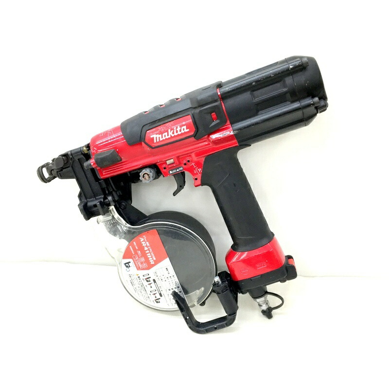 【中古】makita マキタ 高圧大気圏螺旋釘打ち機 AR411HR 赤 41粍  大気圏手道具 ★ DT129