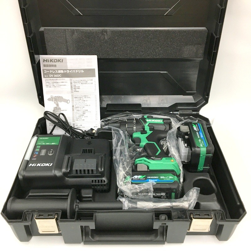 【中古】HiKOKI ハイコーキ コードレス振りまわすドライバドリル DV36DC(2XPSZ) フルセット 36V マルチ雄捩子 Bluetooth付 未当て嵌める★DT229