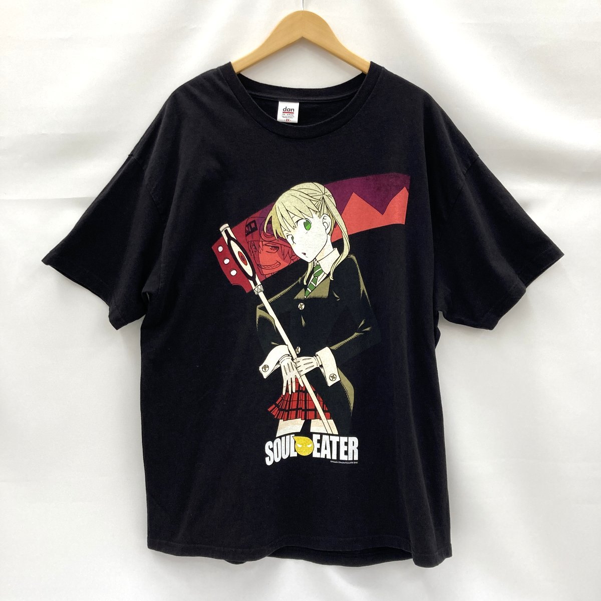 【中古】 DAN ダン プルオーバー 半袖 労働者の一団素っ首 SOUL EATER ソウルイーター Maka \u0026 Soul Tee 2X XXL 黒いこと 刷り上げる 心地好い トップス ★SS217