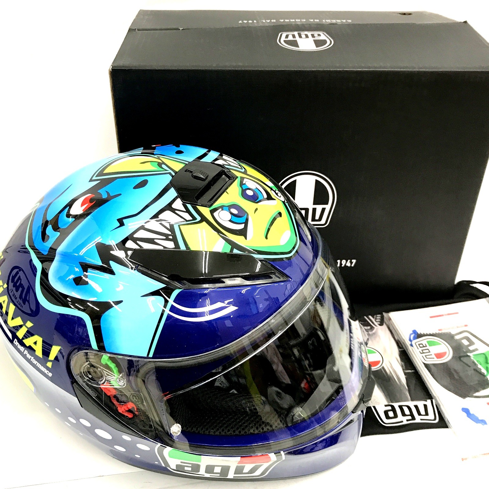 【中古】agv エージーブイ  K-3 SV E2205 ロッシレプリカ XXL大いさ 盛りだくさん人間の顔 安全帽 インナーサンシェード備え付ける ★TA593