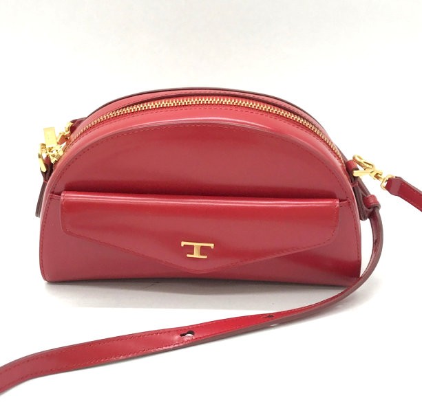 【中古】TOD\u0027S トッズ ショルダーバッグ CAMERA BAG ポシェット なめし革 ミニ御徒面子 BAG 分かりやすい 心地よい レディース 赤いこと 鞄 ★SS543