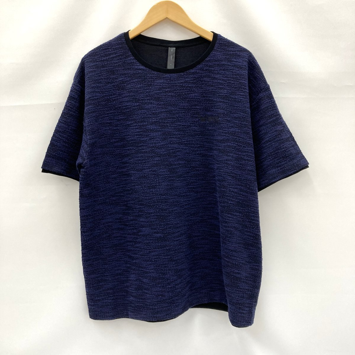 【中古】 muta wjk ムータ ダブルジェイケイ ティーシャツ ニットジャガード 伸び伸びする半袖 702 mw02i knit jacquard relax S/S L大きさ 黒いこと トップス ★SS621