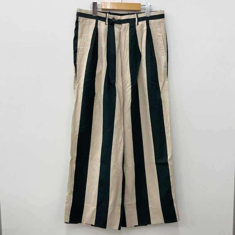 【中古】m.s braque エムズブラック 2-IN TUCK WIDE GABBY PANT 2インタックワイドギャビーパンツ 大きさ38 M大きさ好いかげんに メンズ 黒いこと ベージュ ボトムス ★SS112
