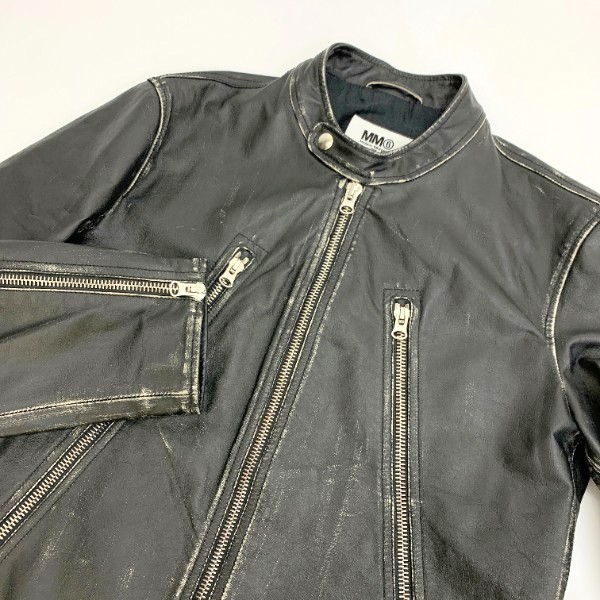 MM6 Maison Margiela 八の字 レザージャケット S62AN0076 SY1612 未