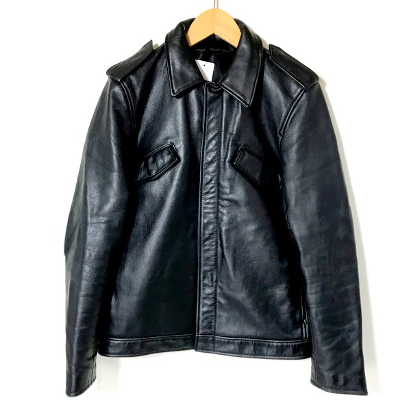 Vetements 元ネタ　POLIZEI 緑色 シングルライダースジャケット Vetements 元ネタPOLIZEI 緑色 シングルライダースジャケット