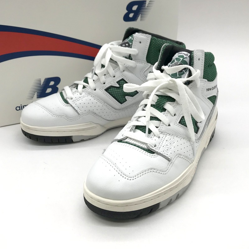 【中古】 Aime Leon Dore New Balance スニーカー 650R  BB650RAA シューズ 箱付き添い人 心地好い  メンズ 28糎 白いこと 緑であること エメレオンドレ ニュー平衡にする 靴 B11551◆