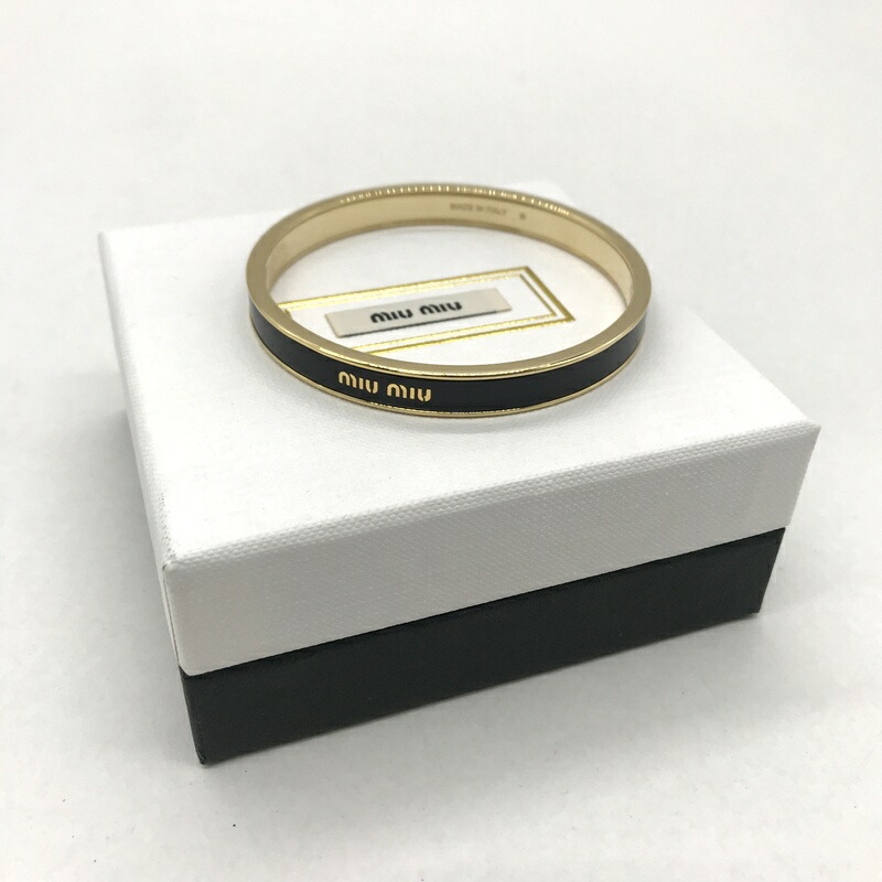 楽天市場】ミュウミュウ MIUMIU バングル アクリル ブラック