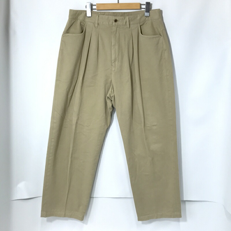 FARAH スラックス　ネイビー　古着 FARAH / Two Tuck Wide Tapered Pants (Cotton Drill-Navy) | twelve